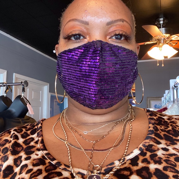 Purple Sequin Mask - Picture 4 of 5